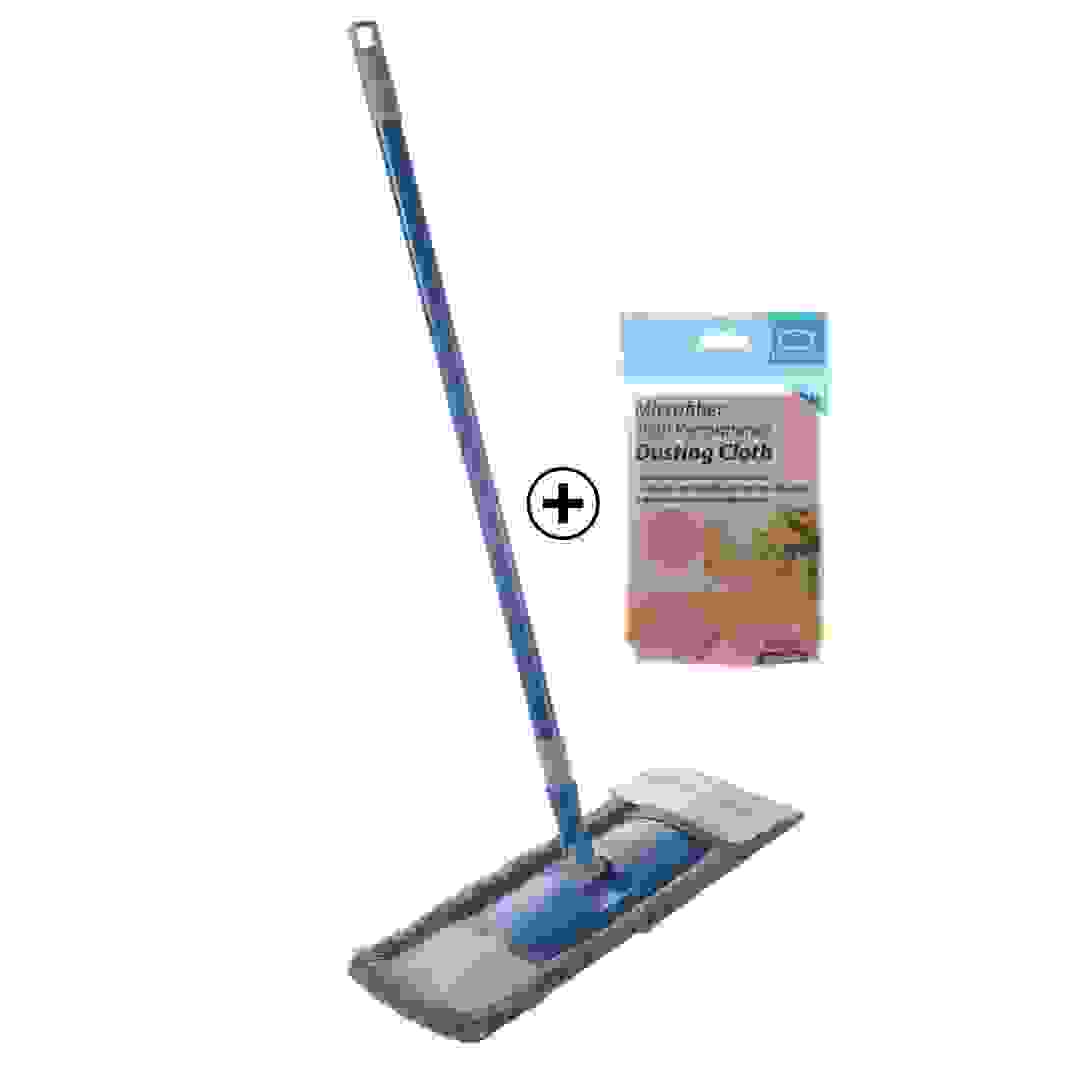 عرض لوك آند لوك فوطة مايكروفايبر لإزالة الغبار (30 × 32 سم) + ممسحة مسطحة (75-130 سم)