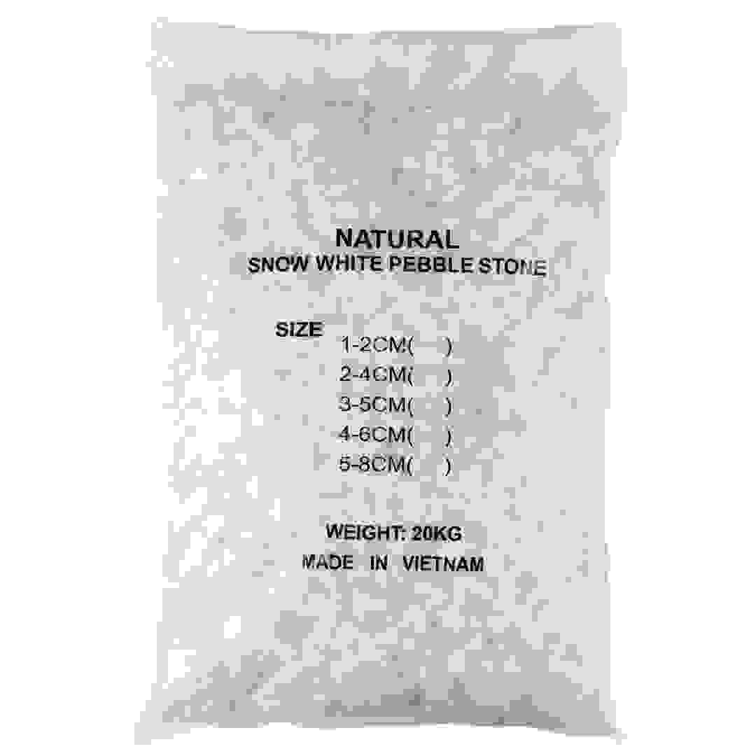 حصى تزيين طبيعي أبيض ثلجي إيس (1-2 سم ، 20 كجم)