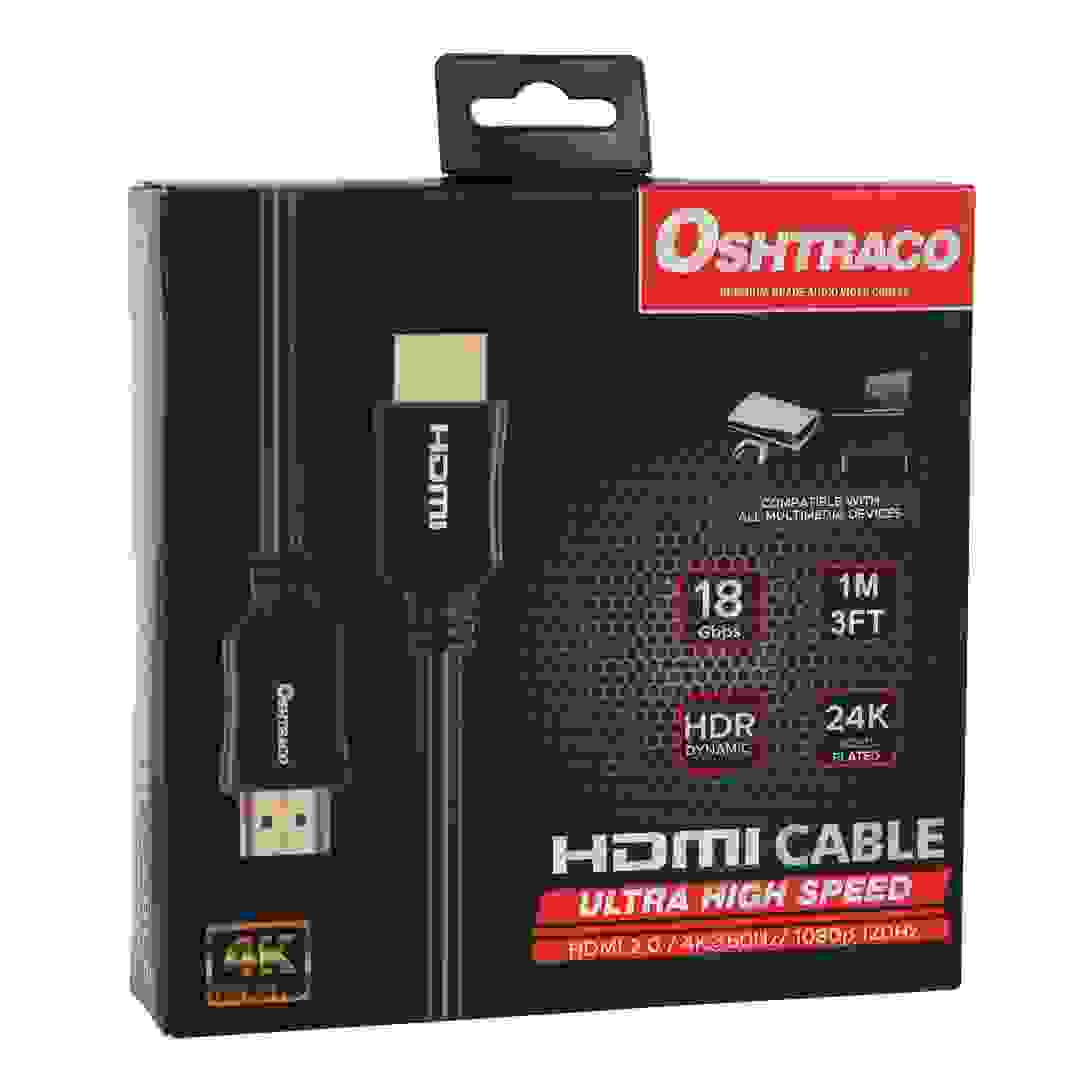 كابل HDMI 2.0 عالي السرعة بدقة 4K أوشتراكو (1 متر)