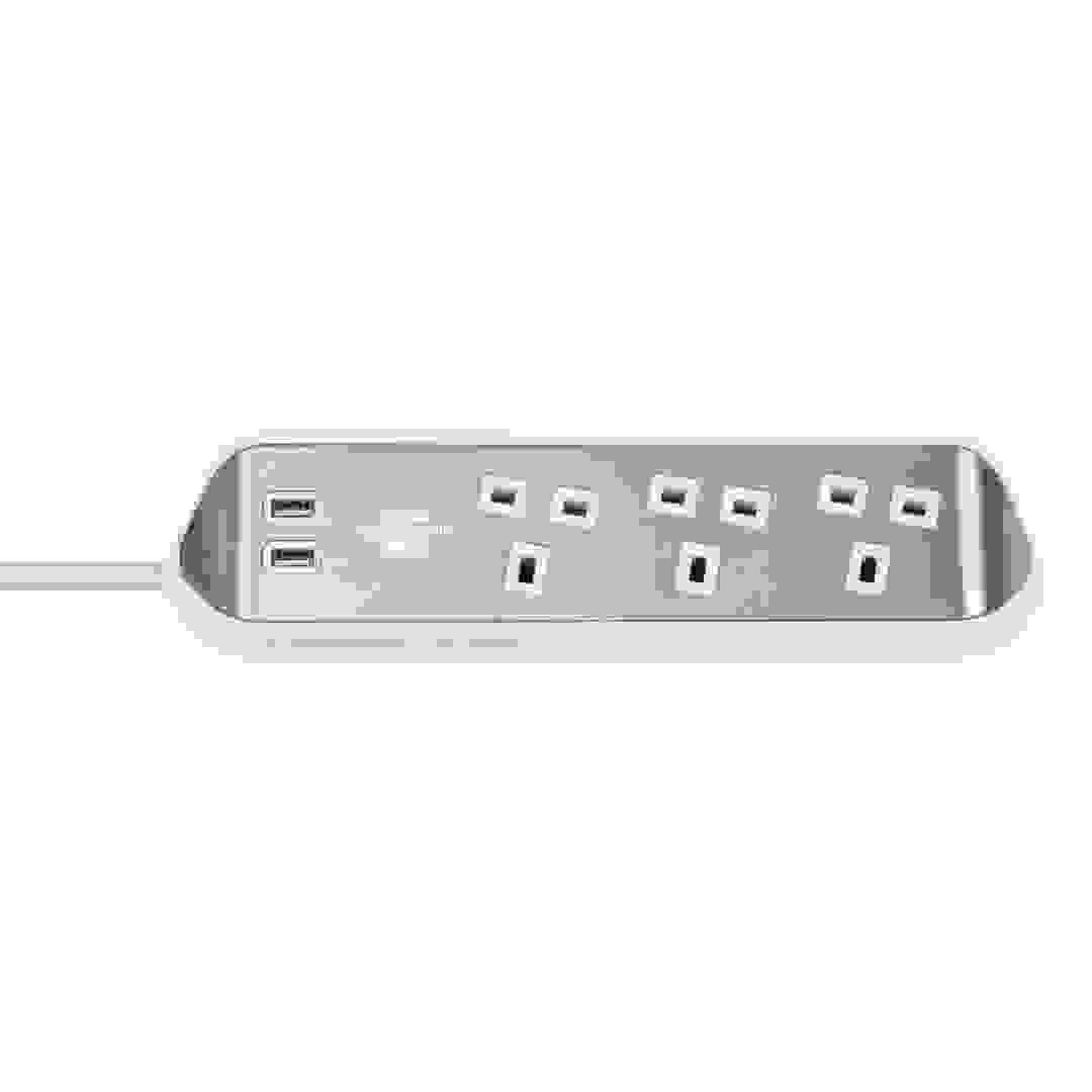 Brennenstuhl 3-Way Extension Cord W/USB-A Sockets, 1153593420 (2 m)