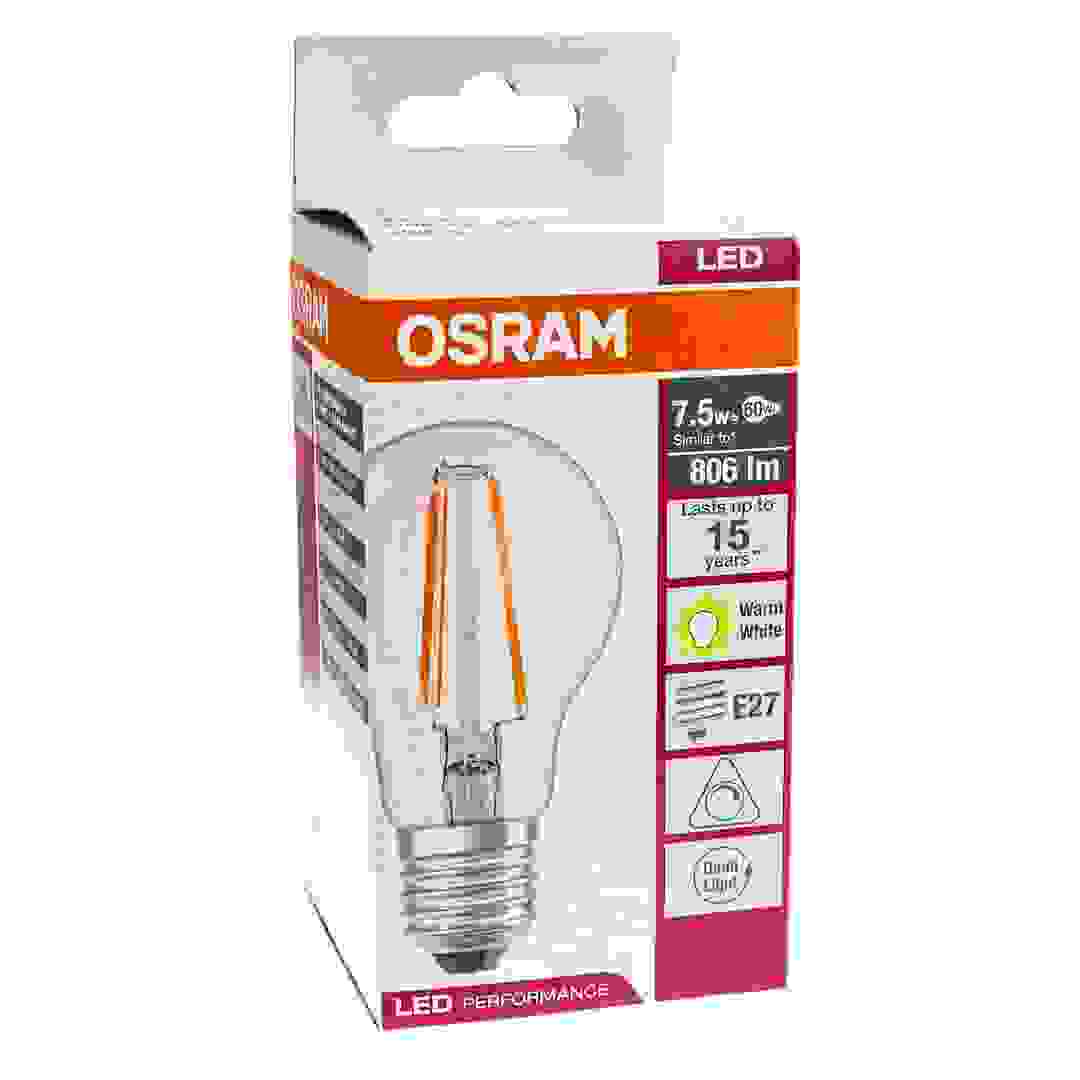 Osram E27 LED Filament Light Bulb (7.5 W, Warm White)