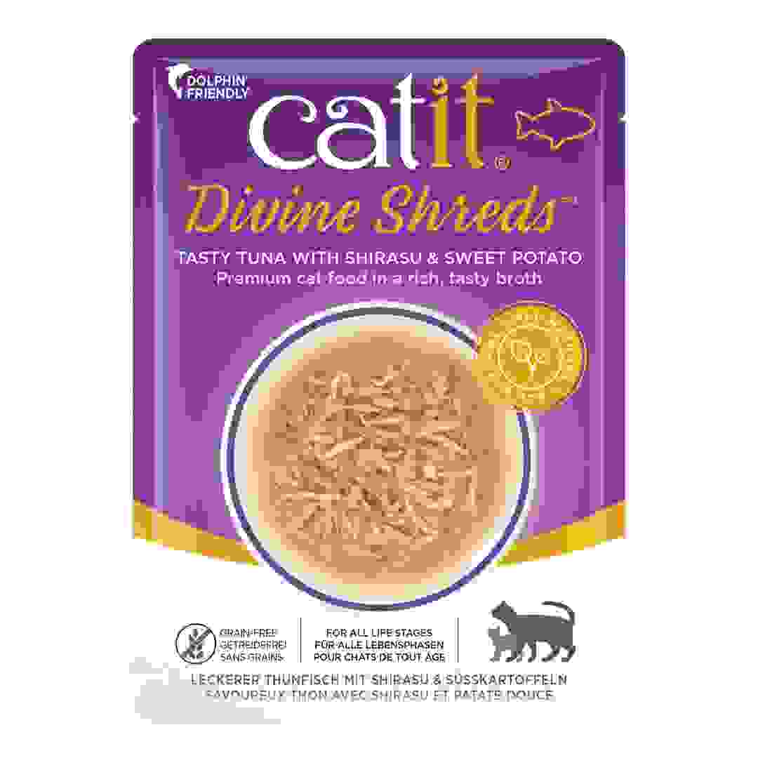 Catit Divine Shreds Wet Food (Tuna W/Shirasu & Sweet Potato, 75 g)