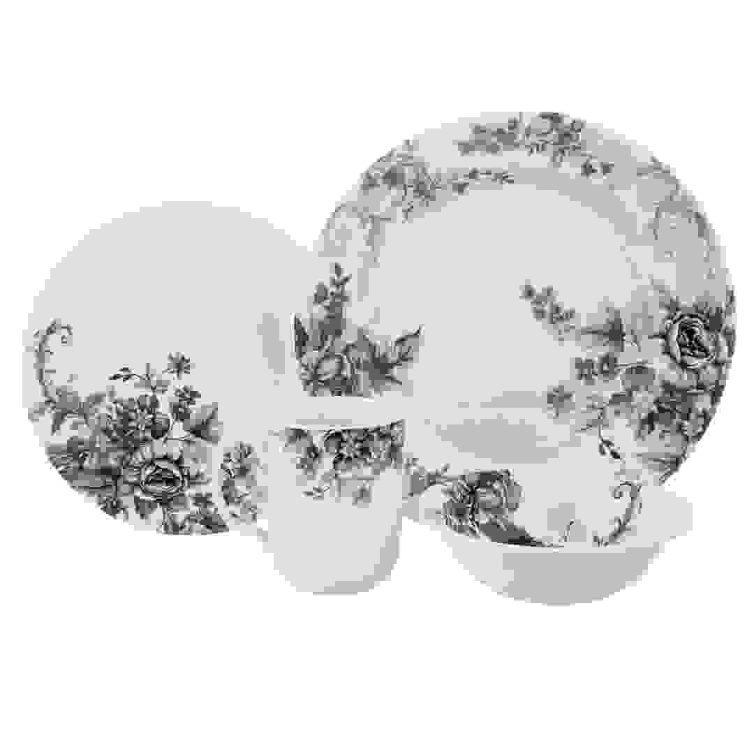 طقم سفرة مزركش رمادي كلايتان (24 قطعة)