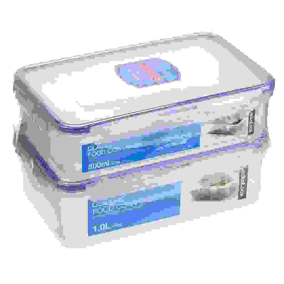 طقم حافظات طعام بلاستيك مستطيلة لوك آند لوك (800 مل + 1 لتر)