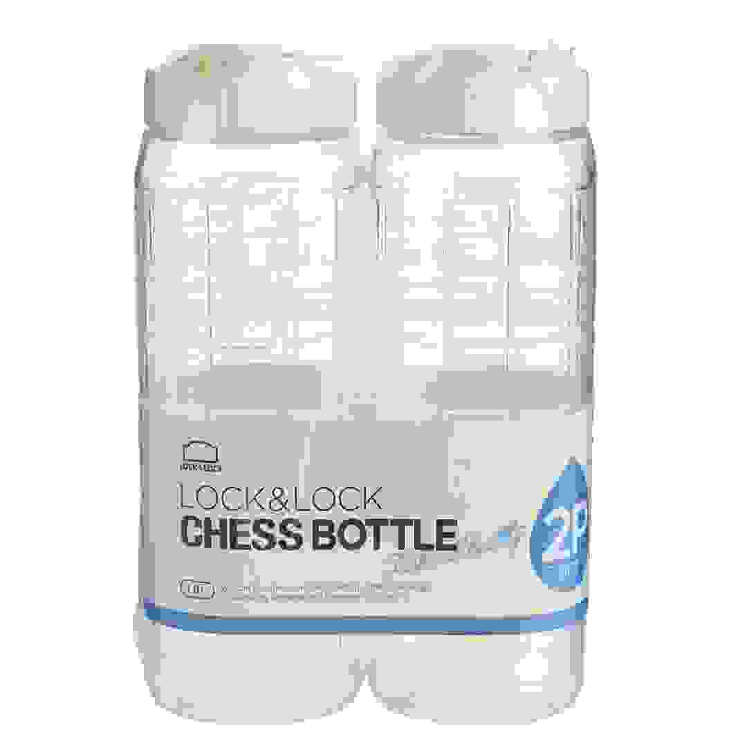 حزمة قوارير ماء بتصميم مربعات لوك آند لوك (1 لتر، قطعتان)