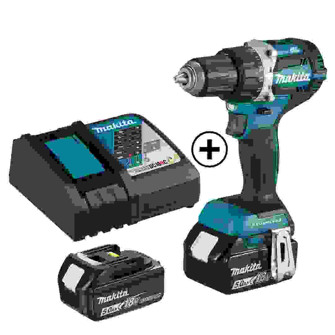 Makita Cordless Drill Driver W/Batteries & Charger, DDF484RTJ (18 V)