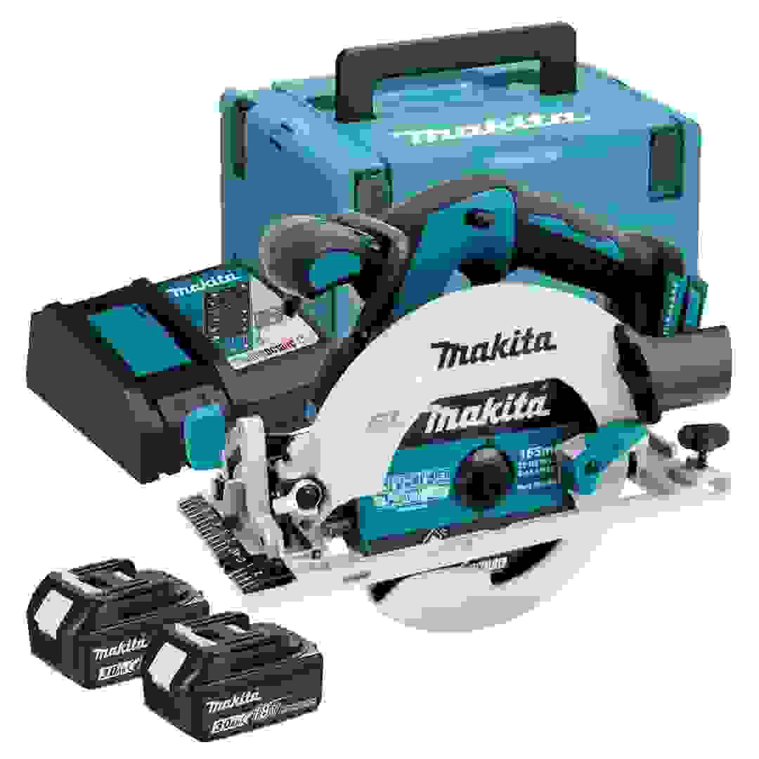 Makita Cordless Circular Saw W/Batteries & Charger, DHS680RFJ (18 V, 165 mm)