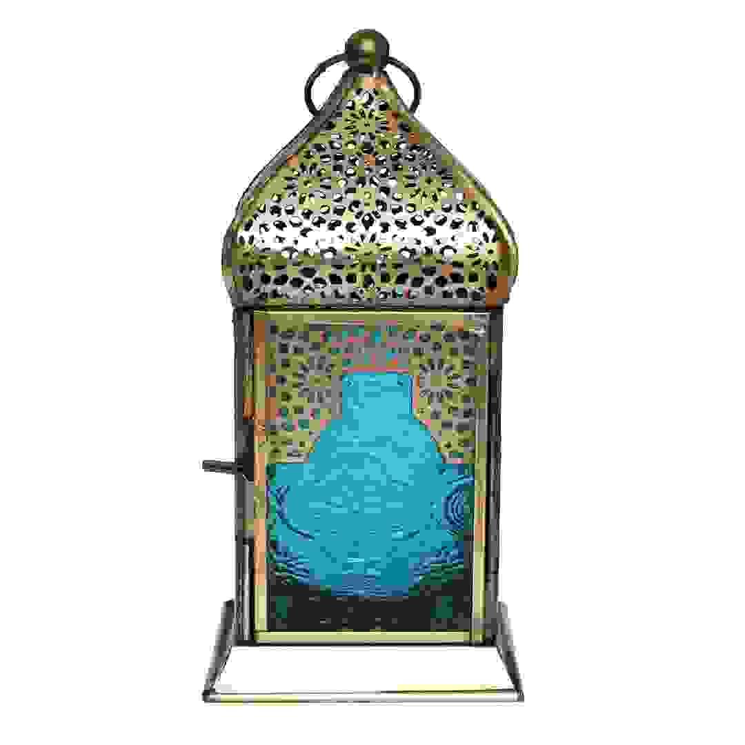 فانوس صناعية يدوية أصلية هلالفول (فيروزي، 17 × 9 × 9)