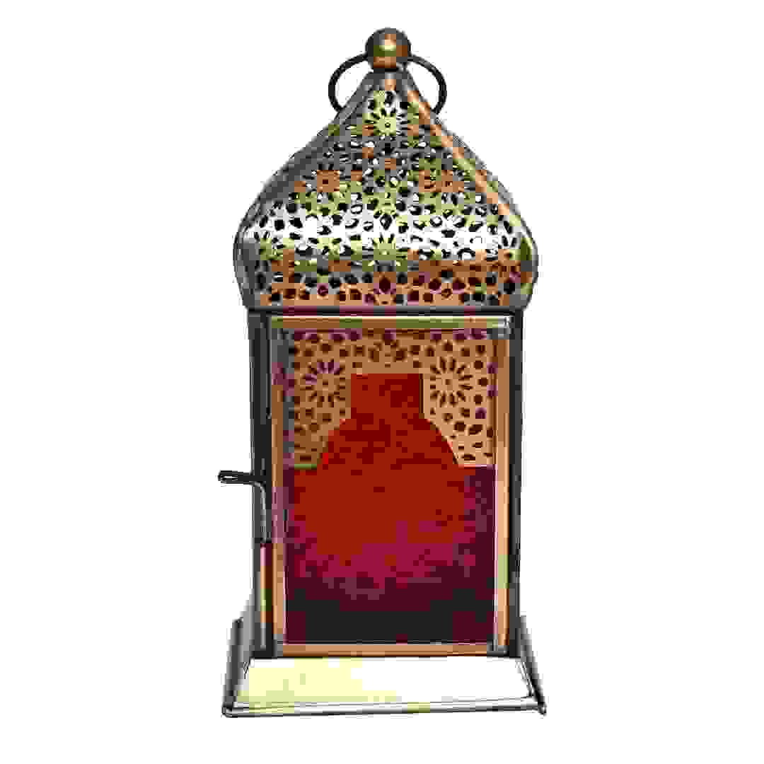 فانوس صناعية يدوية أصلية هلالفول (أحمر، 17 × 9 × 9)