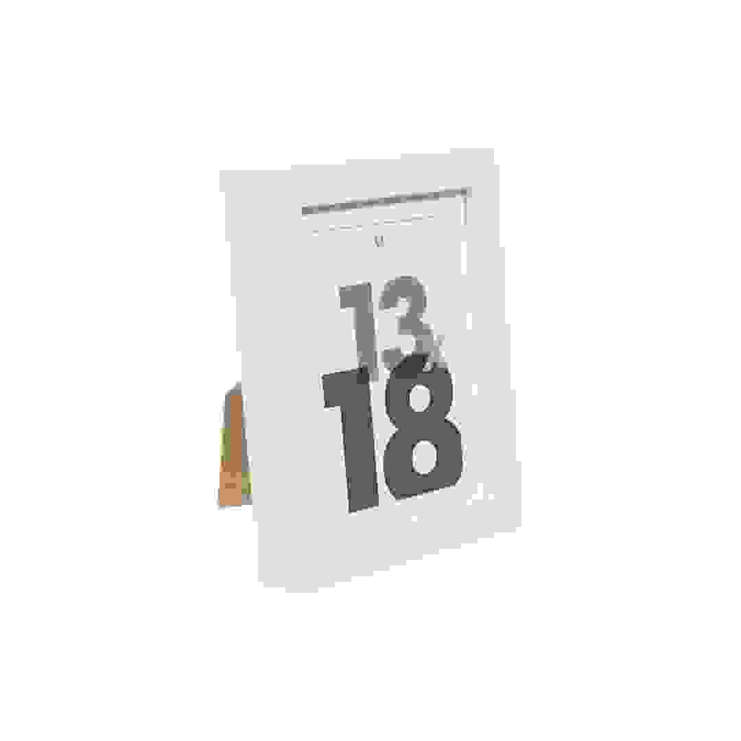 Atmosphera Wooden Photo Frame (16 x 3.5 x 21 cm, White)
