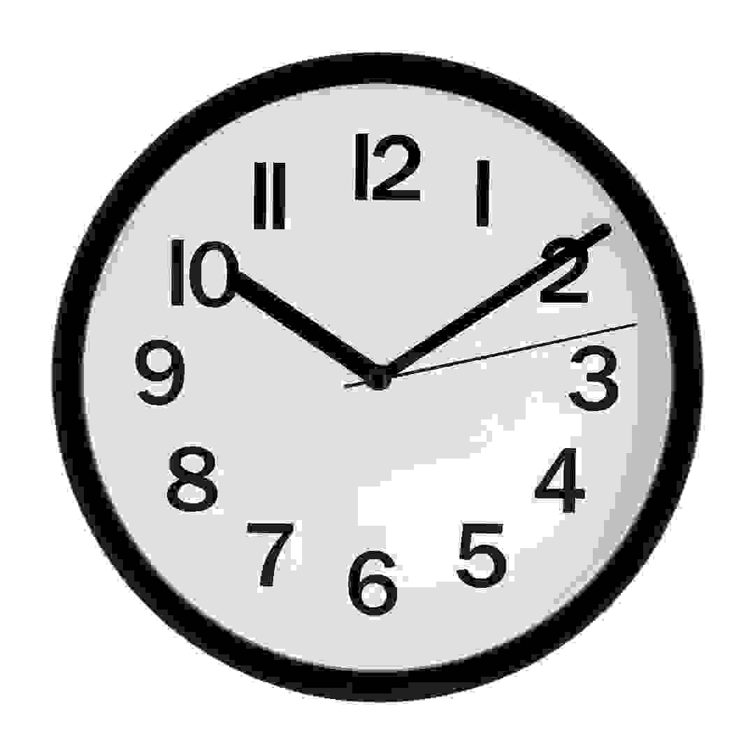 Atmosphera Plastic Wall Clock (22.3 x 3.8 cm, Black)