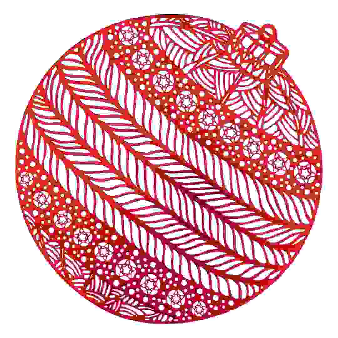Atmosphera PVC Ornament Placemat (40.7 x 38 cm, Red)