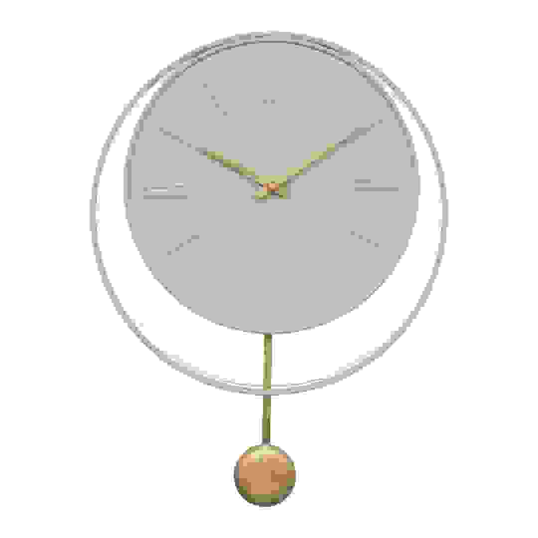 Atmosphera Battery-Operated Metal Pendulum Clock (28 x 4.5 x 38 cm)
