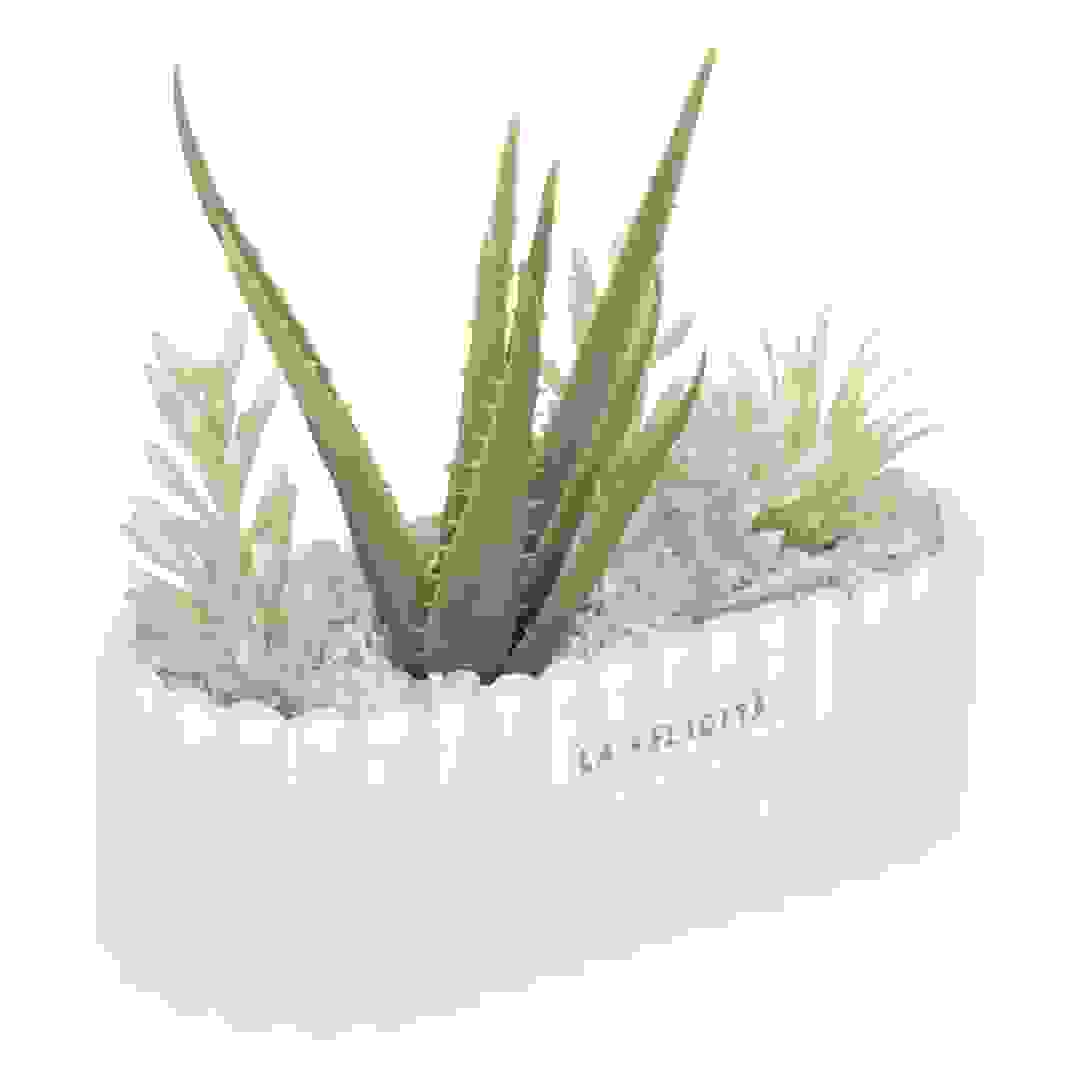 Atmosphera Ceramic Planter W/Artificial Plant (35 x 12 x 15 cm)