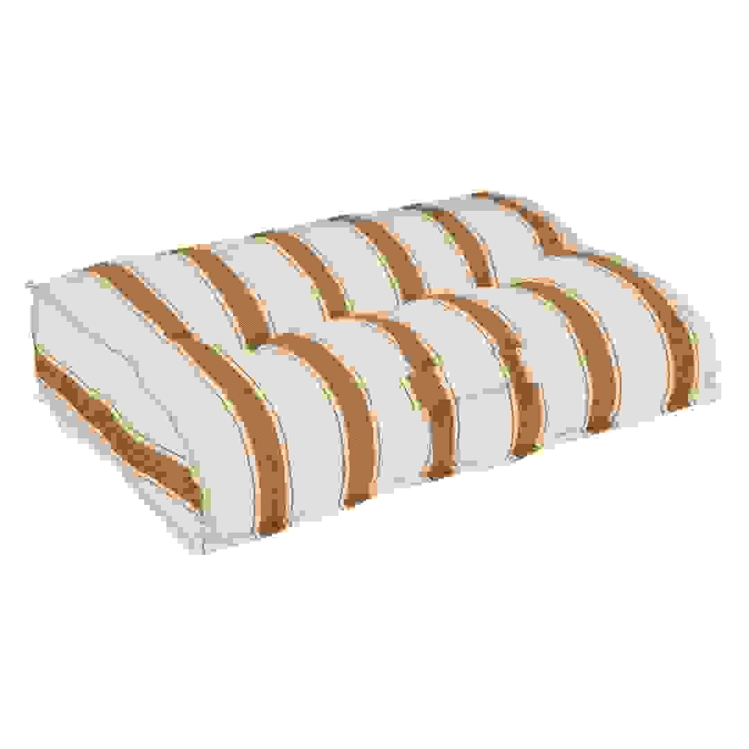 Atmosphera Recycled Cotton & Polyester Outdoor Back Cushion (60 x 15 x 40 cm, Camel & Ivory)