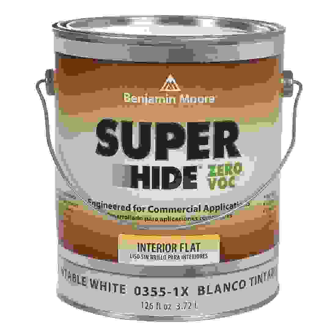 أساس دهان داخلي مطفي اللمعة خالي من المواد المتطايرة بنجامين مور سوبر هايد (3.72 لتر، أبيض قابل للصبغ)