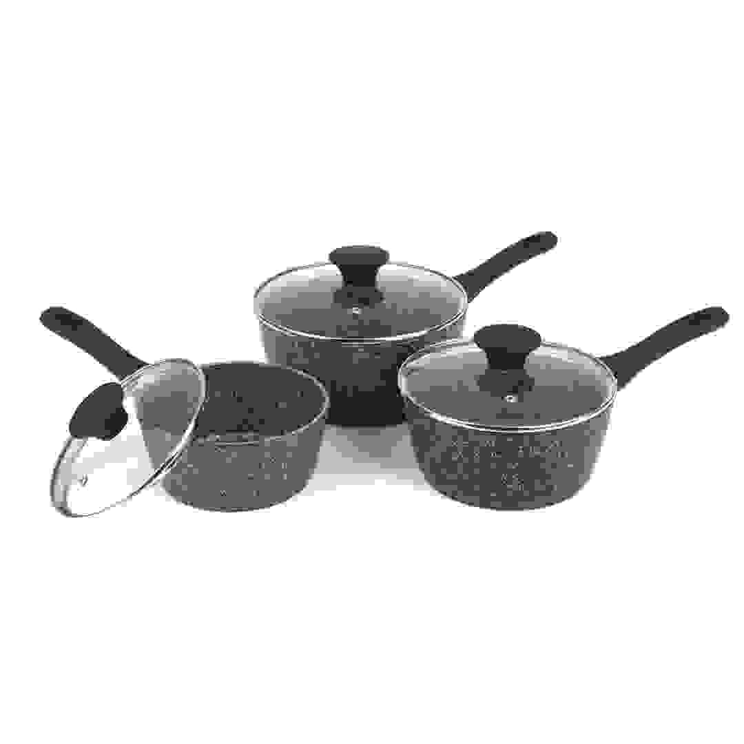 Salter Megastone Aluminum Sauce Pan Set W/Lids (3 Pc.)