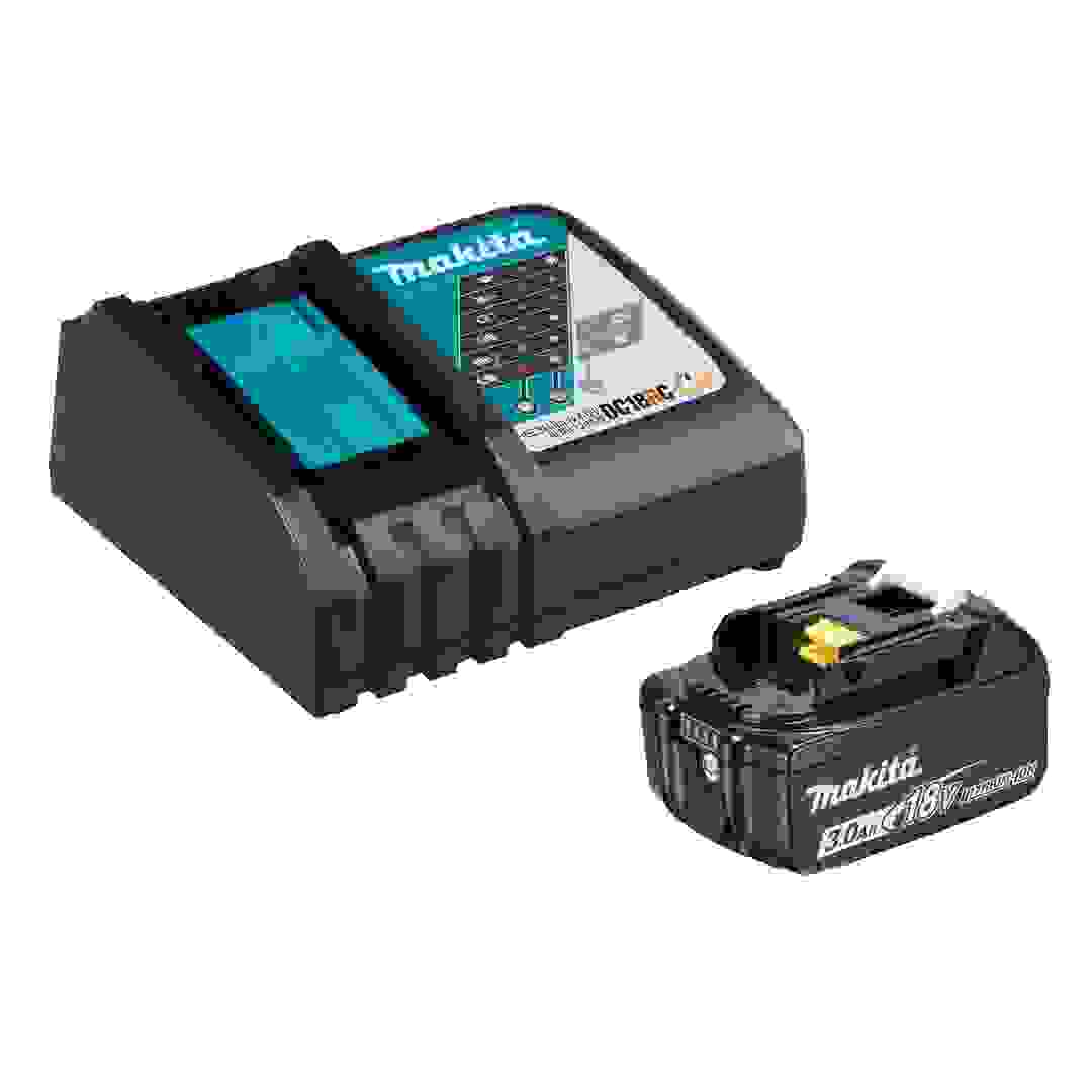 Makita LXT 3.0 Ah Lithium-ion Battery, BL1830 + Fast Charger, DC18RC