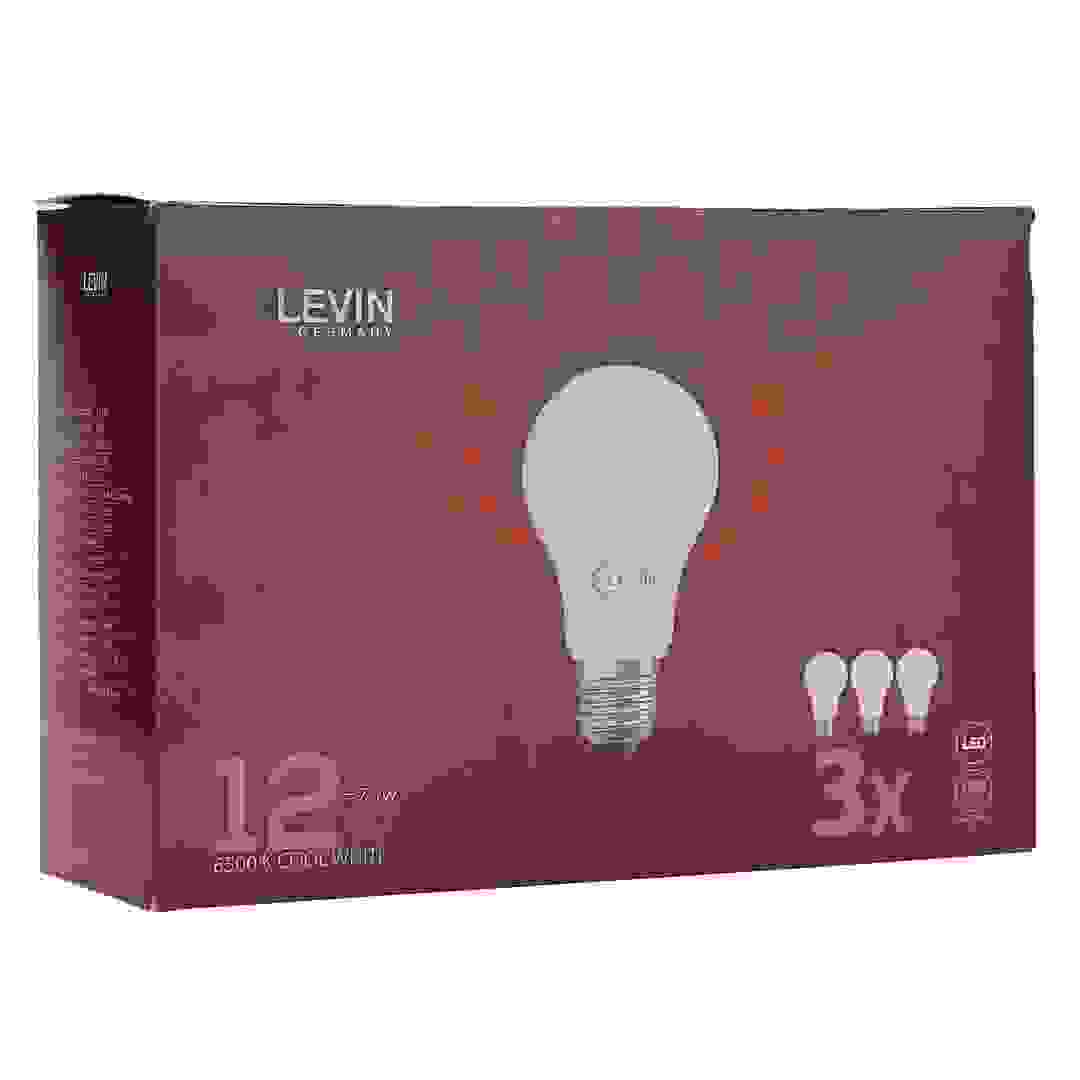 عبوة لمبات LED E27 نوع A ليفين (3 قطع، 12 واط، أبيض ضوء نهاري)