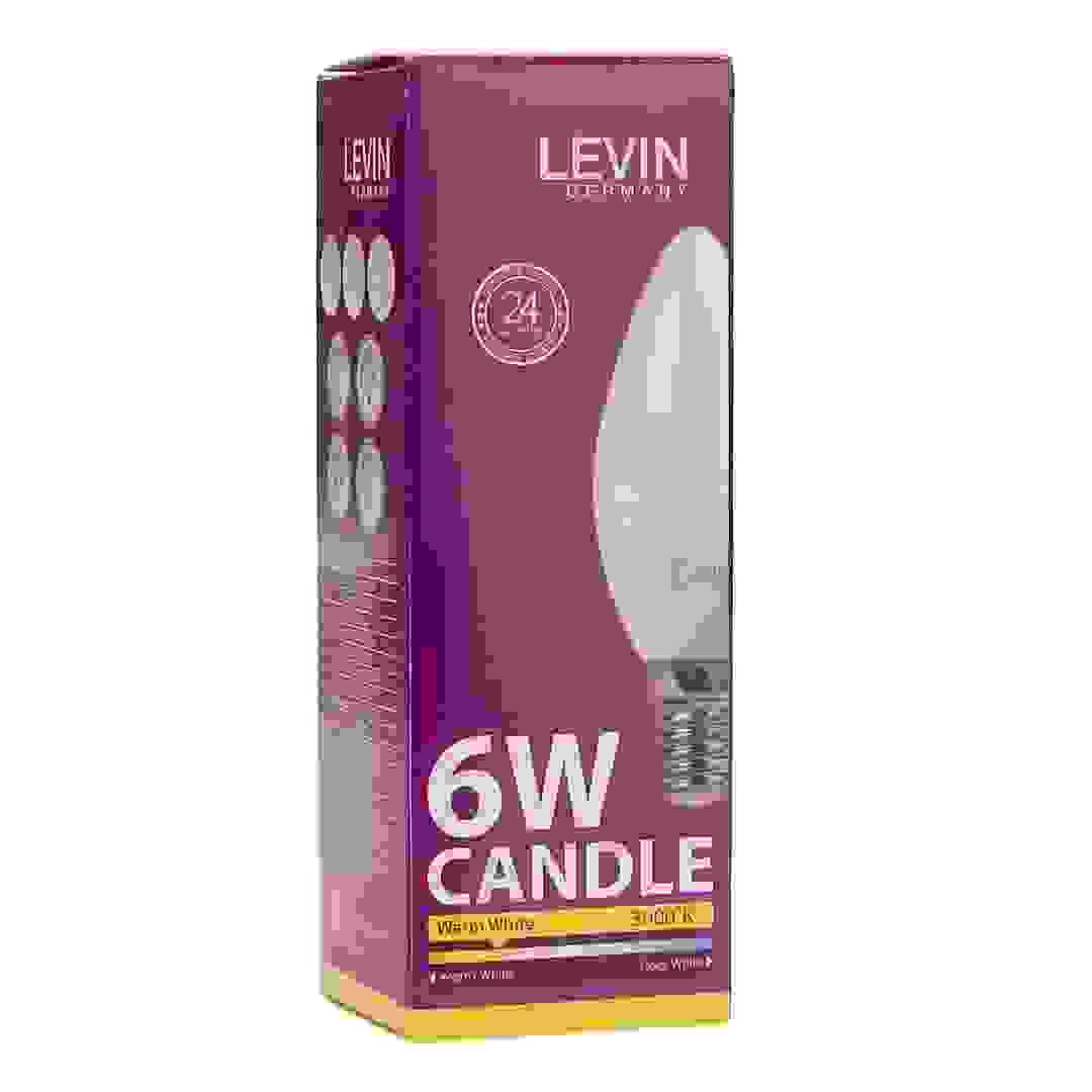 Levin E14 LED C37 Candle Light Bulb (6 W, Warm White)