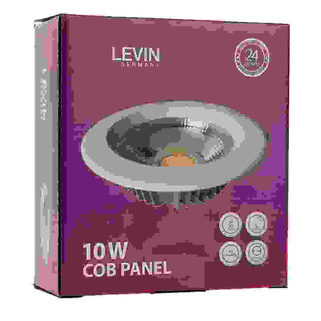 لوح إضاءة LED ليفين (100 ملم، 10 واط، أبيض مُصفر)