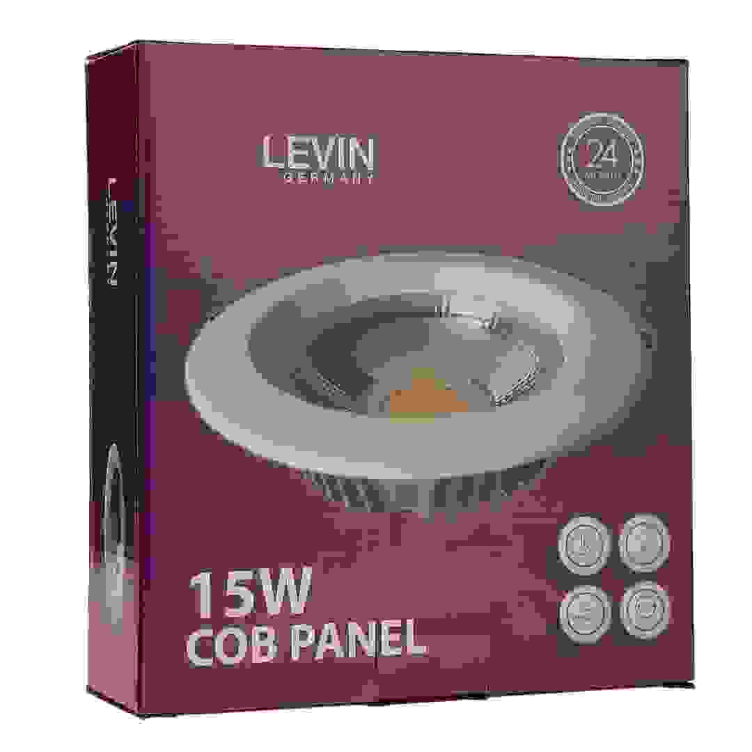 لوح إضاءة LED ليفين (165 ملم، 15 واط، أبيض مُصفر)