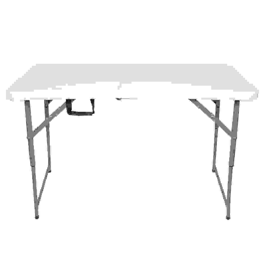 طاولة بلاستيك وفولاذ قابلة للطي والتعديل (122 × 60 × 50/62/74 سم)