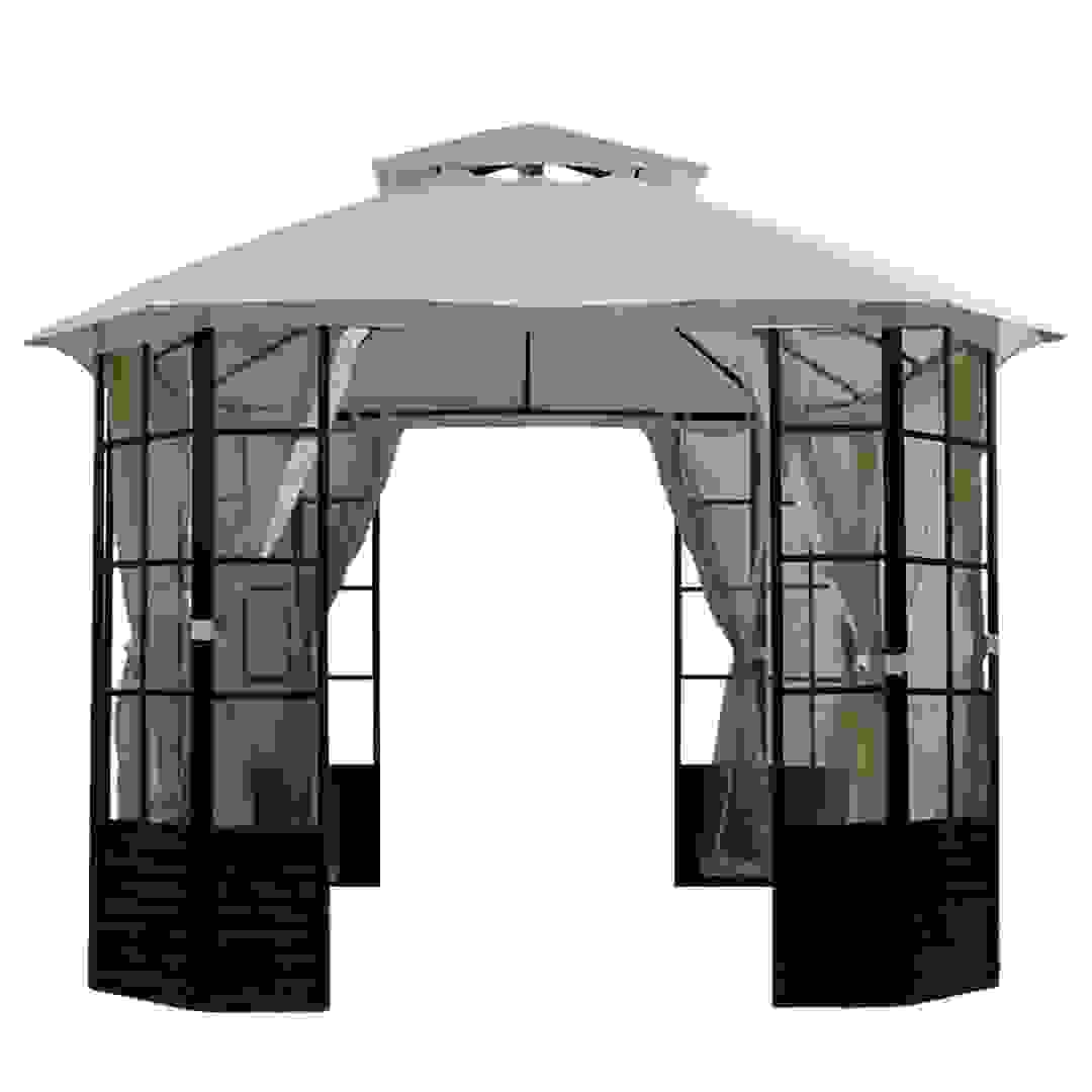 مظلة حديقة فولاذ مع ناموسية نانت (295 × 362 × 267 سم)