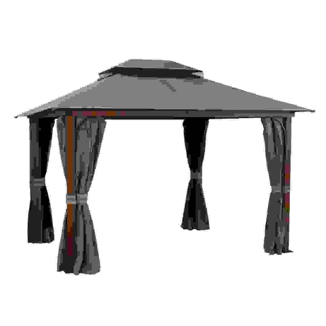 Marseille Steel Gazebo W/Mosquito Net & Curtains (328 x 398 x 298 cm)