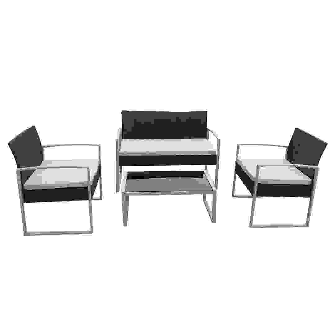 Dortmund 4-Seater PE Rattan & Steel Sofa Set