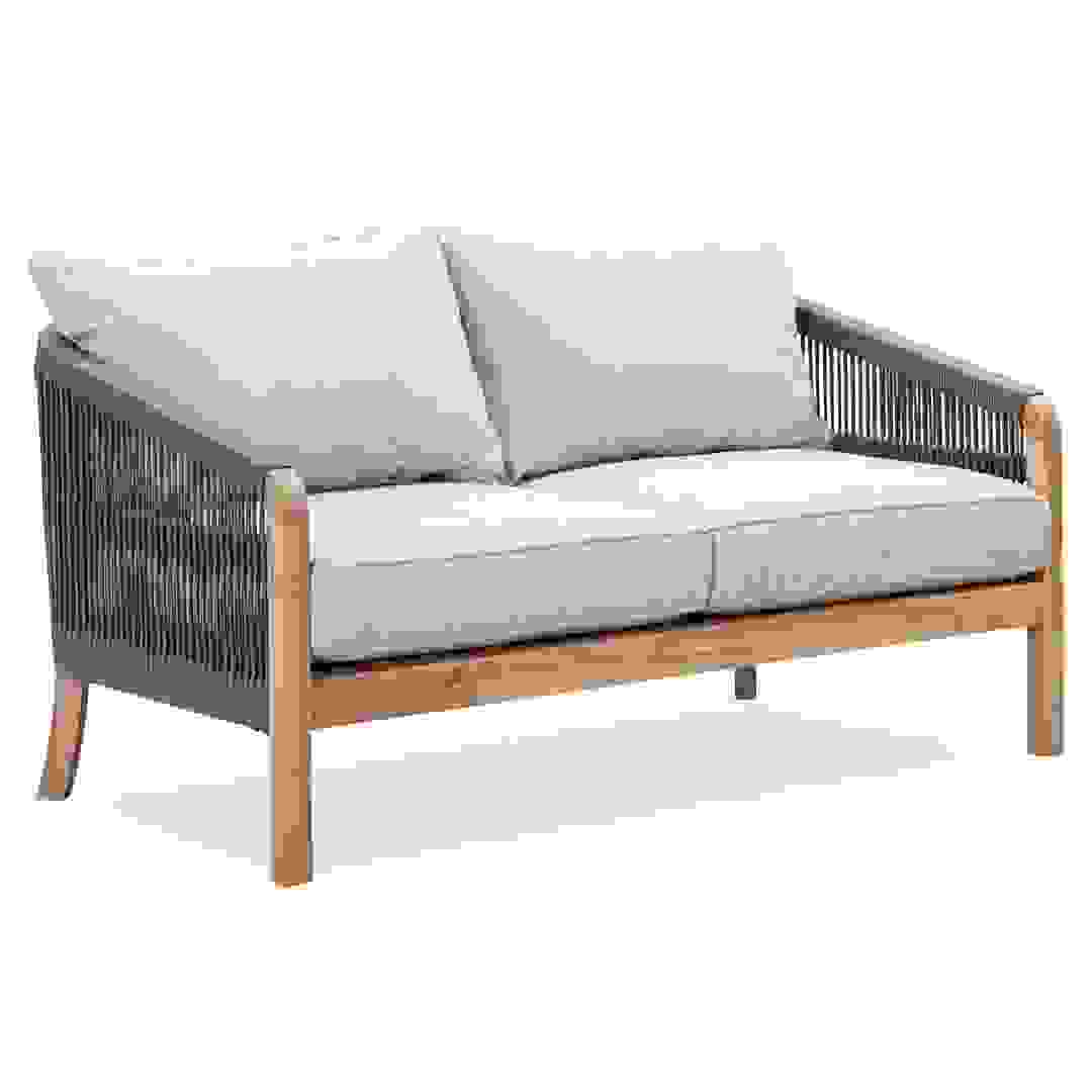 Santiago 2-Seater Acacia Wood Outdoor Sofa W/Cushions (76 x 137 x 69.5 cm)
