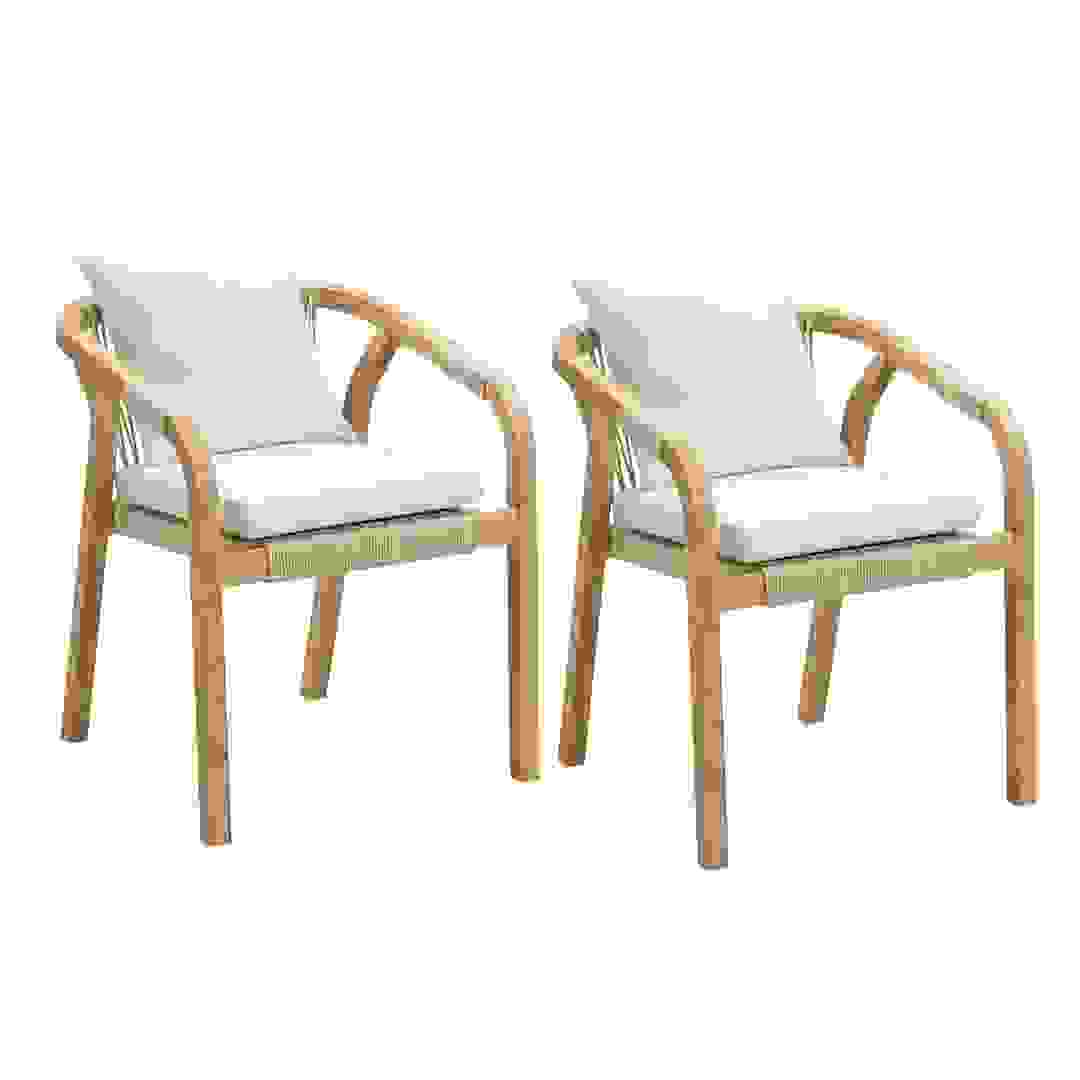 Angelo Acacia Wood & Rope Chair (2 Pc., 60 x 62 x 75 cm)