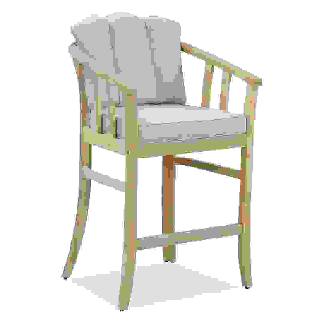 Ashmore Classic Acacia Wood & Wicker Bar Chair (55.5 x 58 x 93.5 cm, 2 Pc.)
