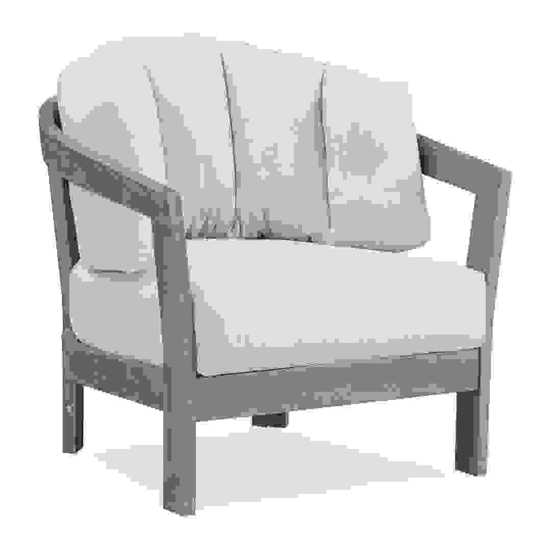 Bridgeport Single-Seater Acacia Wood Outdoor Sofa (92 x 91 x 80 cm)