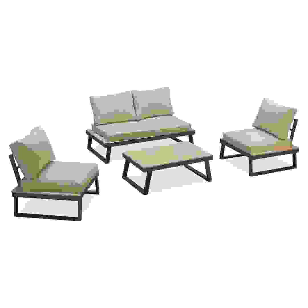 Lattery 4-Seater Acacia & Steel Outdoor Sofa Set