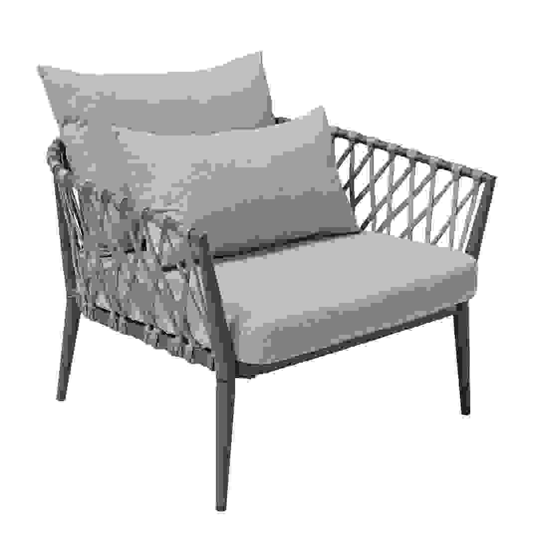 Tallinn Single-Seater Rope & Metal Sofa W/Cushions (90 x 86 x 65.6 cm, 2 Pc.)