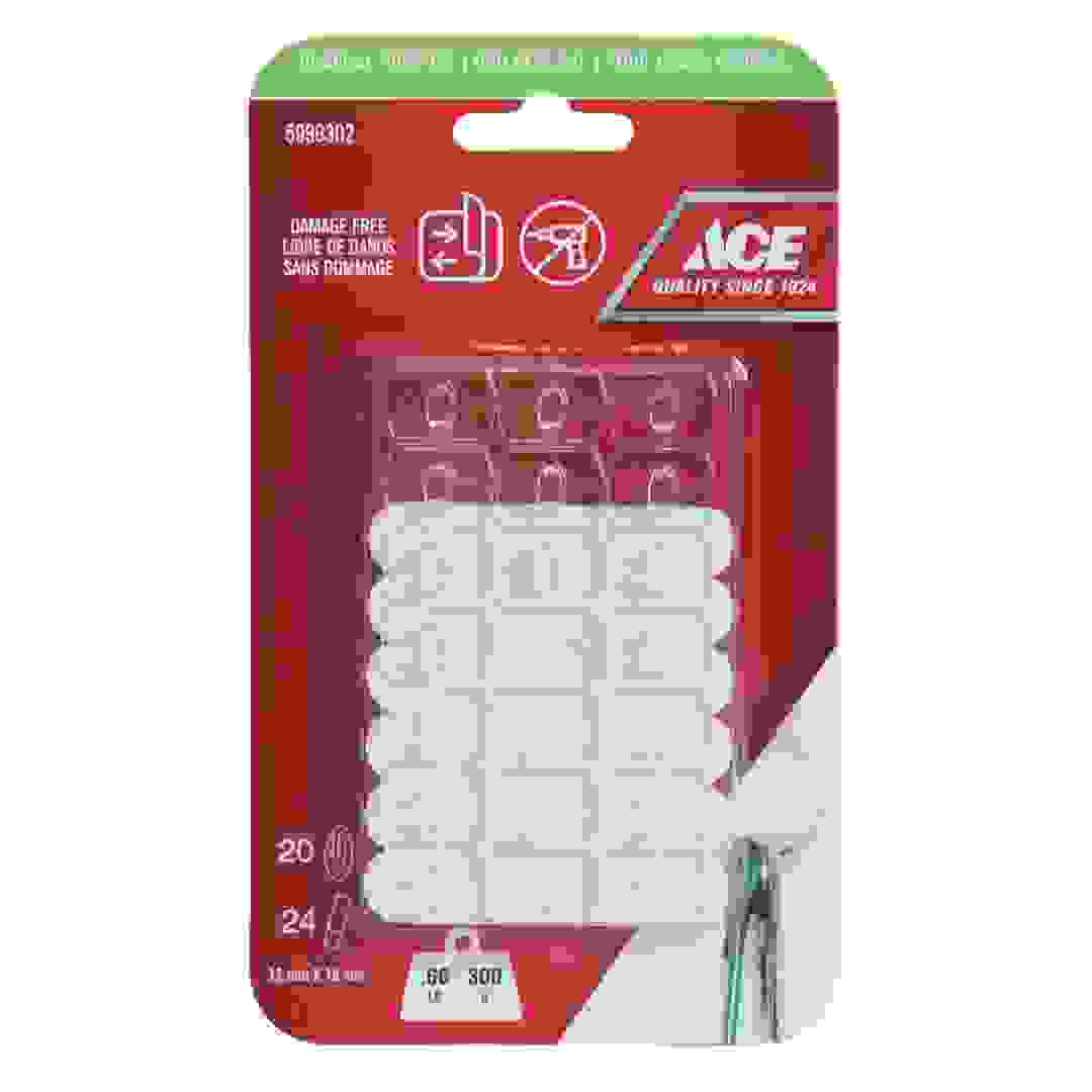 ACE Adhesive Hook Pack (20 Pc., 1.2 x 1.8 cm, Clear)