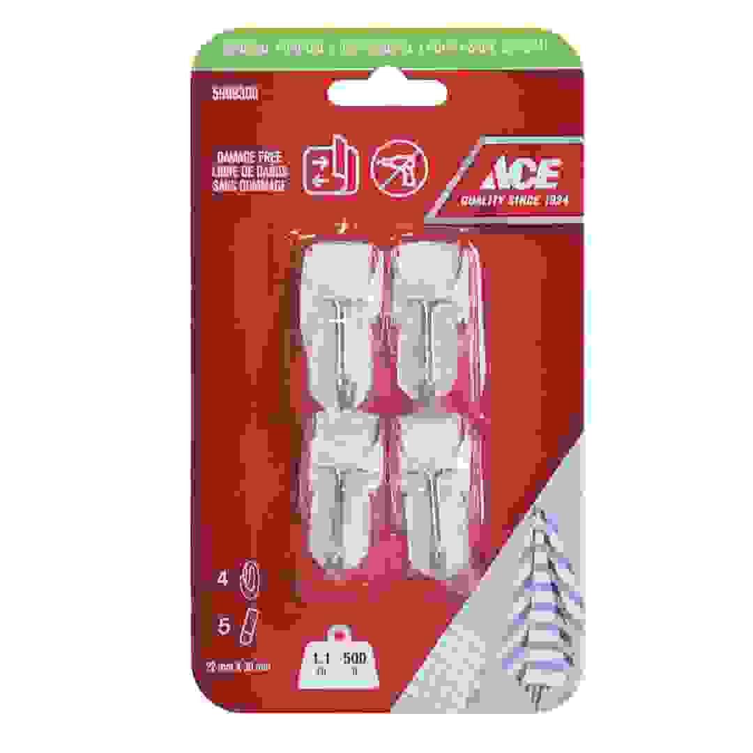 ACE Adhesive Hook Pack (4 Pc., 2.2 x 3 cm, White)