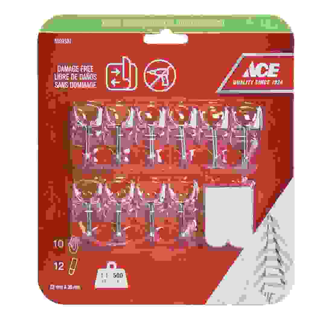 ACE Adhesive Hook Pack (10 Pc., 2.2 x 3 cm, Clear)