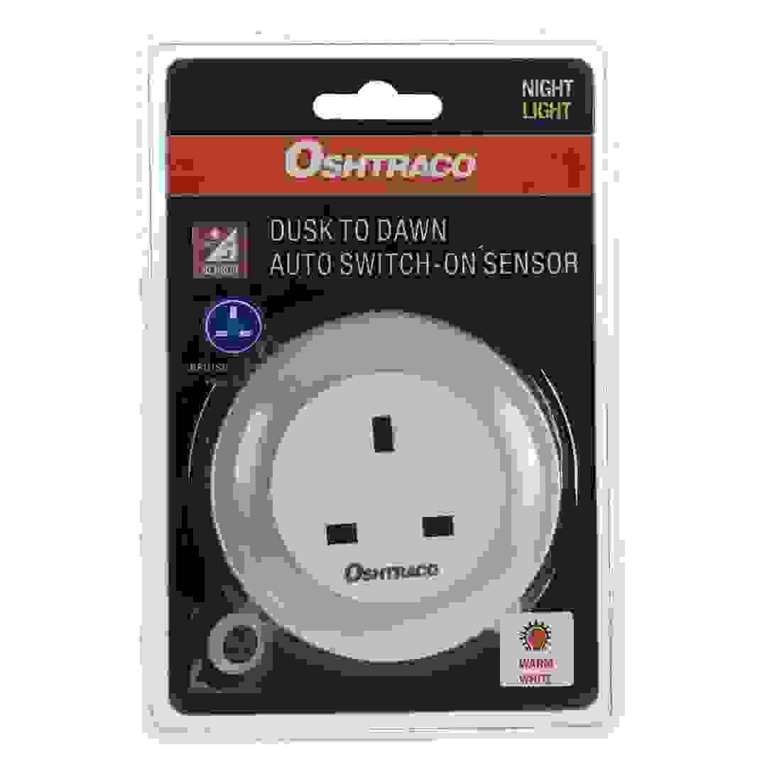 مصباح ليلي بمستشعر مع مقبس توصيل BS أوشتراكو NL-9791 (أبيض مصفر)
