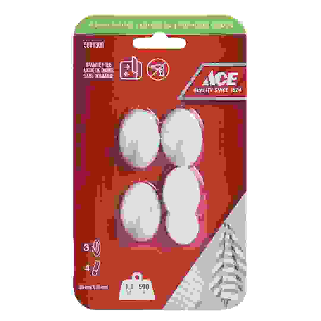 ACE Adhesive Hook Pack (3 Pc., 2.5 x 3.5 cm, White)