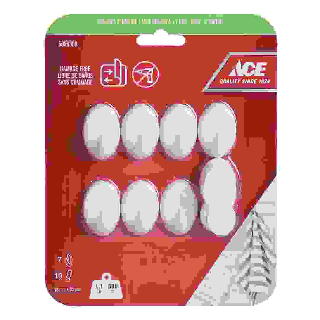 ACE Adhesive Hook Pack (7 Pc., 2.5 x 3.5 cm, White)