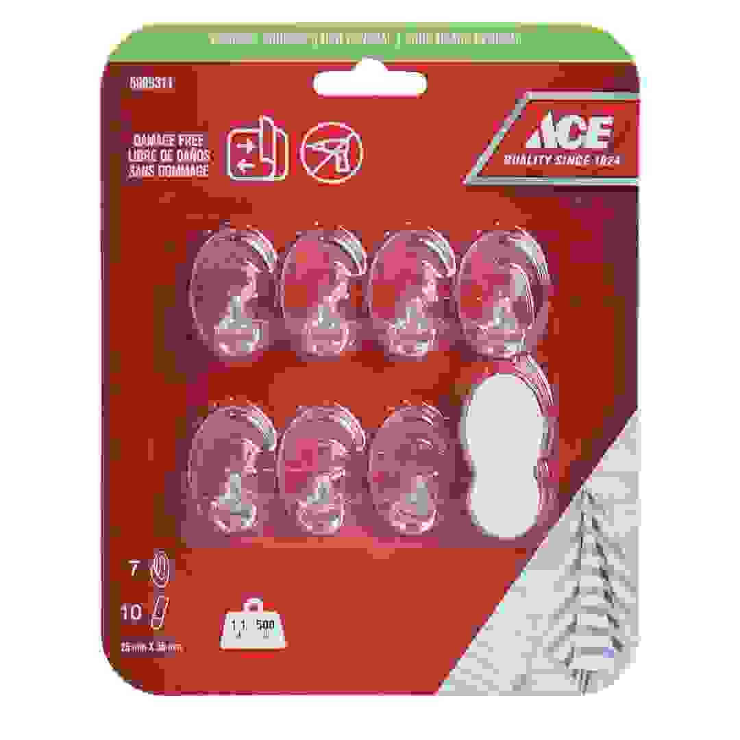 ACE Adhesive Hook Pack (7 Pc., 2.5 x 3.5 cm, Clear)