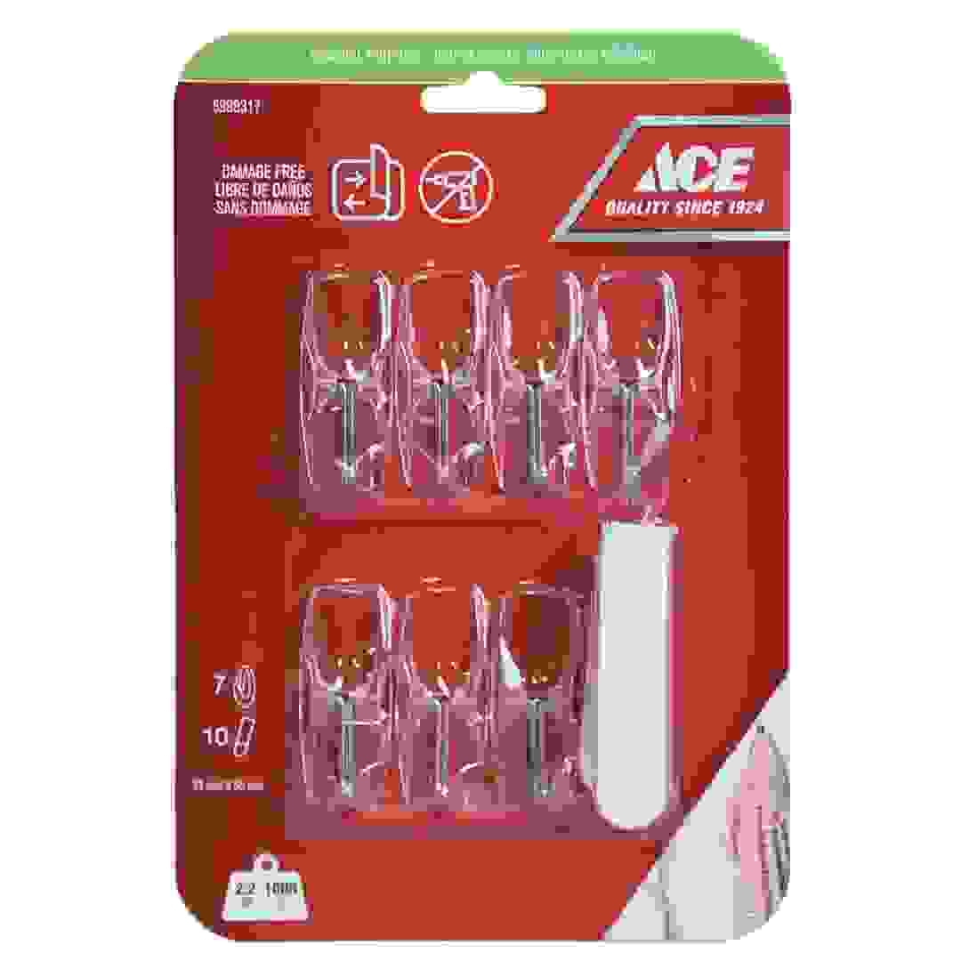 مجموعة علاقات لاصقة إيس (7 قطع ، 2.3 × 5.5 سم ، شفاف)