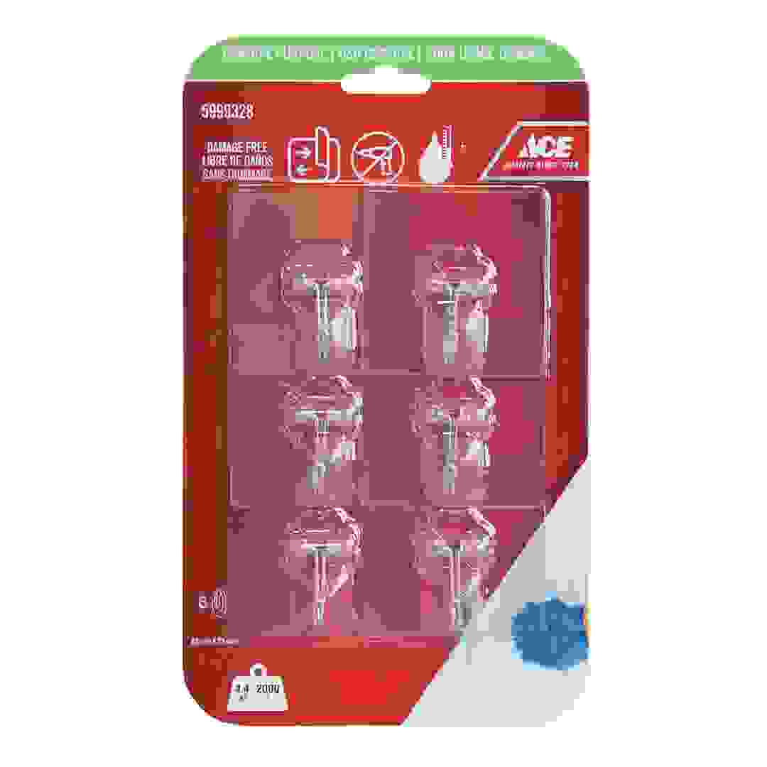 ACE Adhesive Hook Pack For Humid Areas (6 Pc., 6.3 x 6.3 cm, Clear)