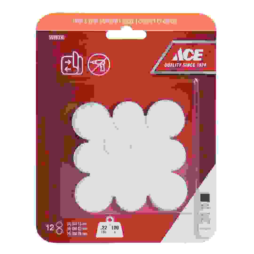 ACE Hook & Loop Mounting Dots (12 Pairs, White)
