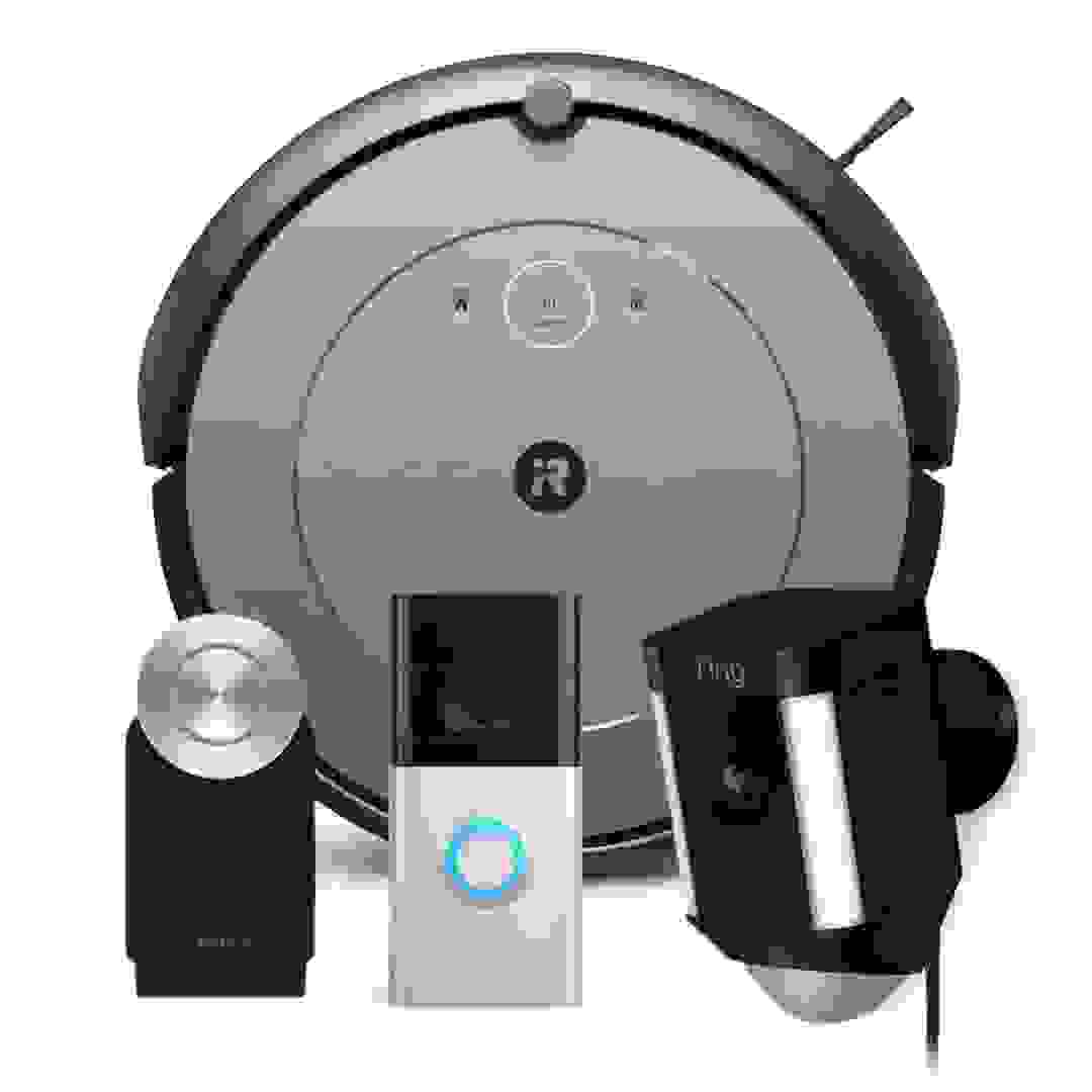 Ring 4-in-1 Wired Camera & Video Doorbell, Nuki Smart Lock & iRobot Roomba i1 Robot Vacuum Cleaner Bundle, 8SH2P7-B08N-220-i11
