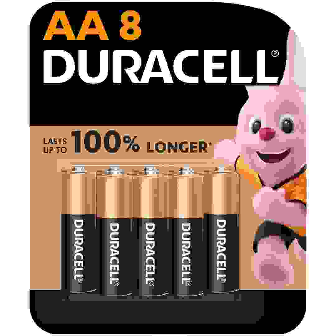 مجموعة بطاريات ألكالاين قلوية AA دوراسيل (8 قطع)