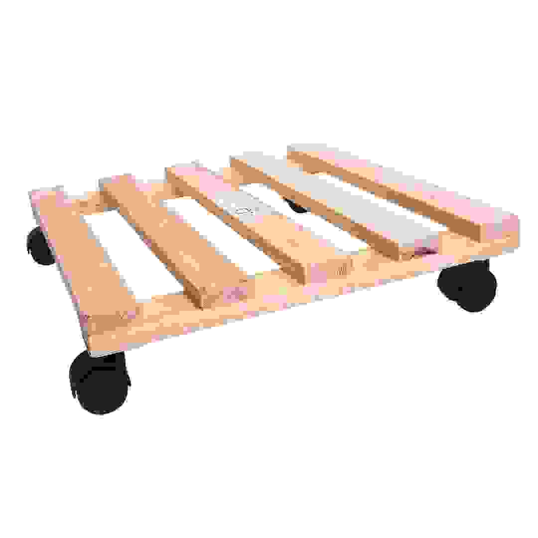 قاعدة خشب صنوبر بعجلات ديال (35 × 35 سم)