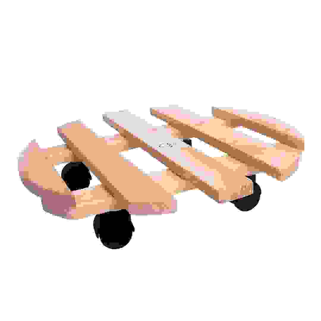 قاعدة خشب صنوبر بعجلات ديال (80 كجم ، 35 × 35 سم)